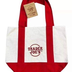 Trader Joe's Red Mini Canvas Tote Bag